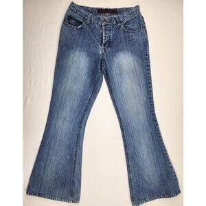 Vintage Mudd Jeans Womens Juniors 9 Blue Flare Denim Jean Y2K Bell bottoms 29x31